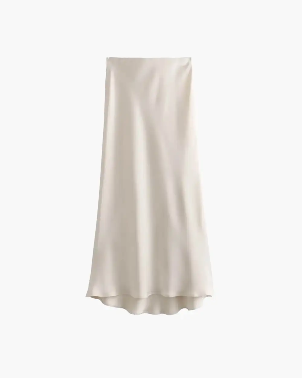 Simple Lace Satin High Waist Skirt