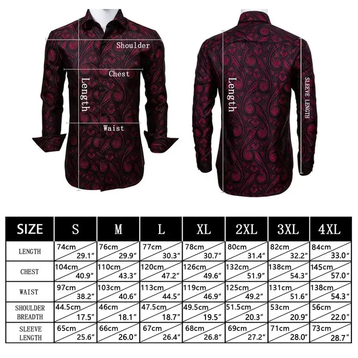 Tailored Paisley Long Sleeve Silk Dress Shirt
