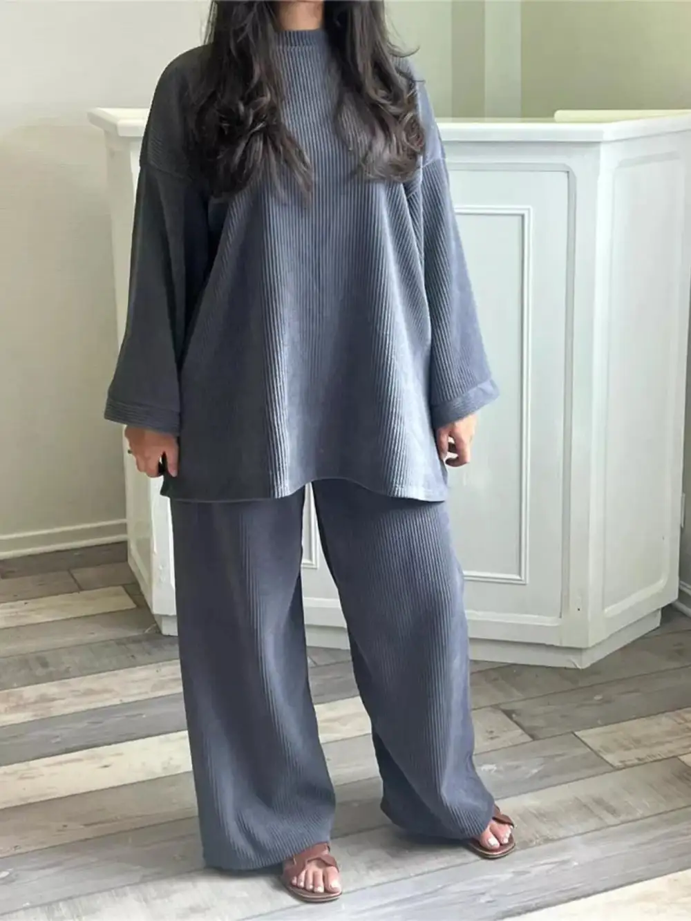 Relaxed Fit Corduroy Top and Pants Set