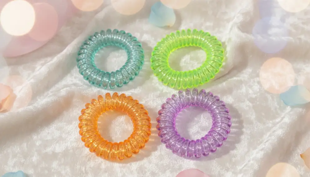Colorful Spiral Hair Ties. Pack Of 4