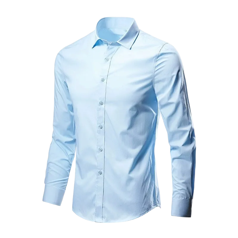 Men'S White Shirt Long Sleeves Free Ironing Business Formal Slim Fit Korean Style Professional Work Men'S White Casual Suit Shirt