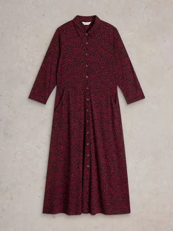 Midi Jersey Shirt Dress