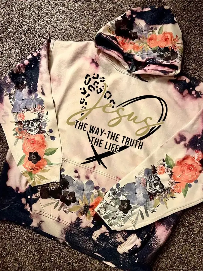 Women's Jesus The Way The Truth The Life Print Sweatshirt Hoodie