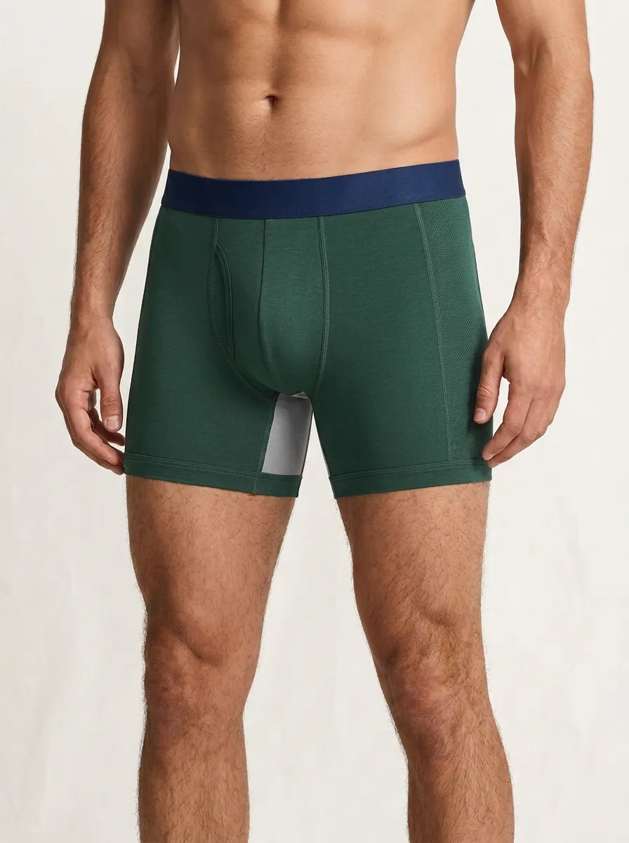 Athletic Performance Contrast Panel Boxer Briefs