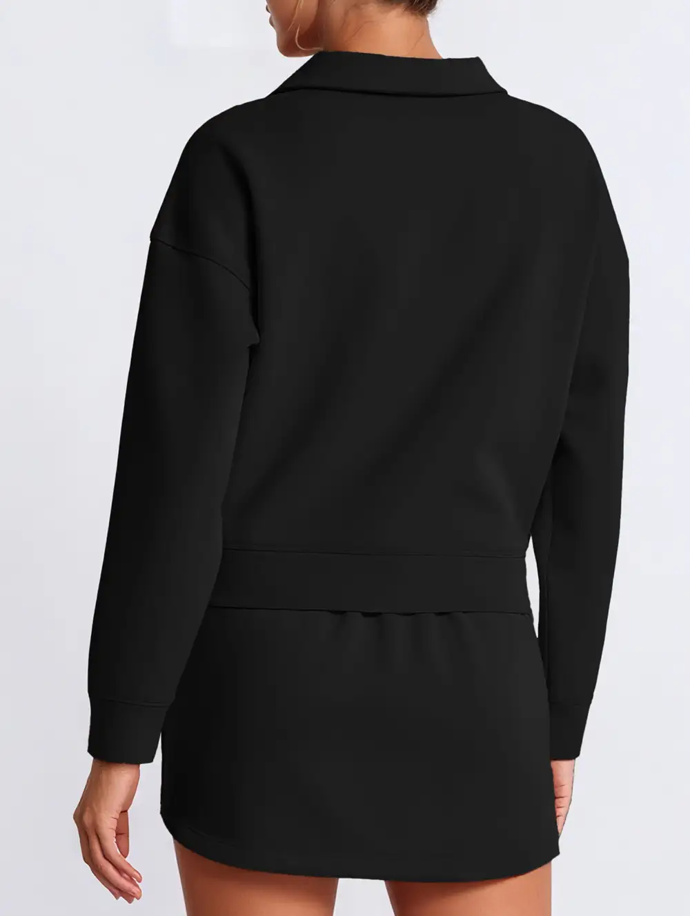 Sport Collar Top Skirt Set