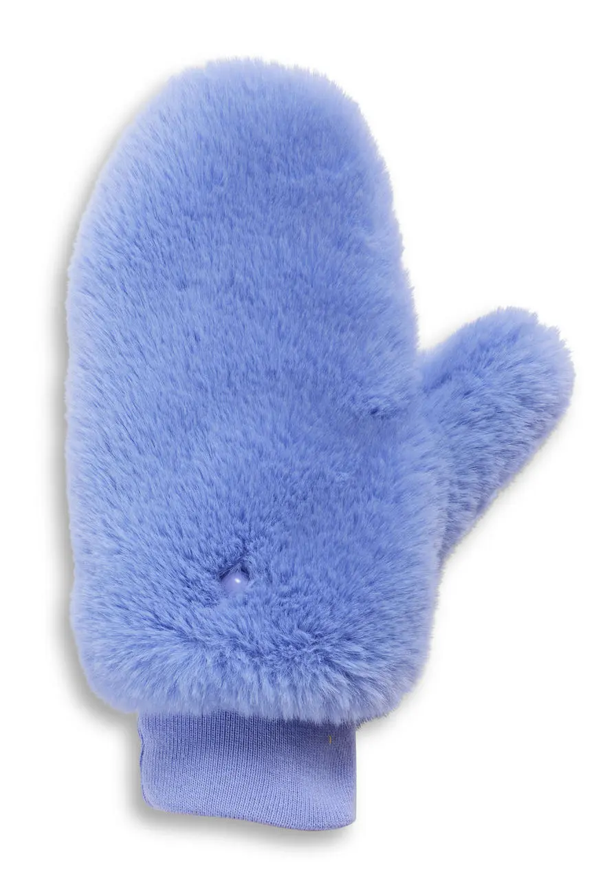 Black Faux Fur Le Mink Convertible Mittens