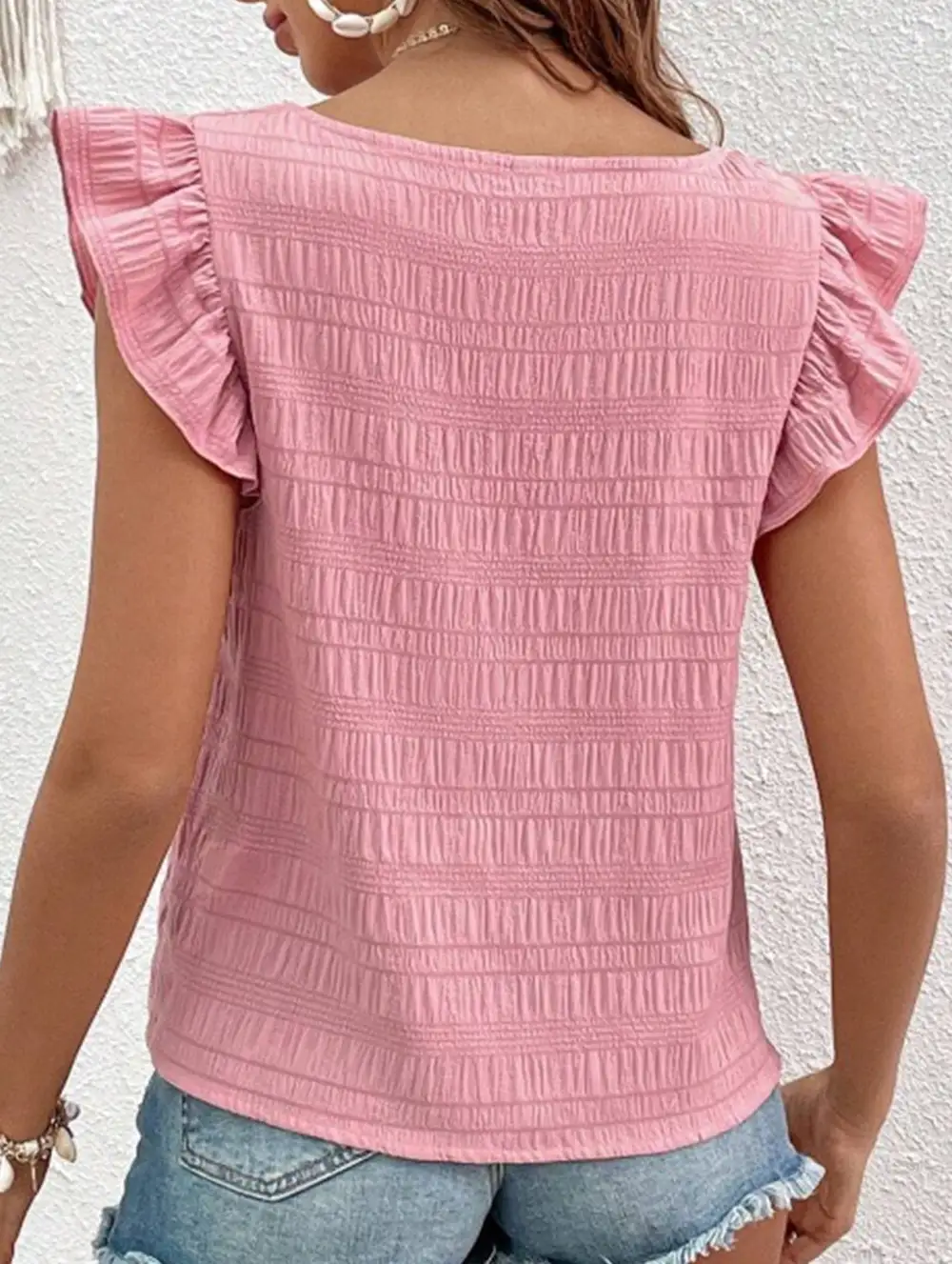 Square Neck Short Sleeves T Shirts Tee