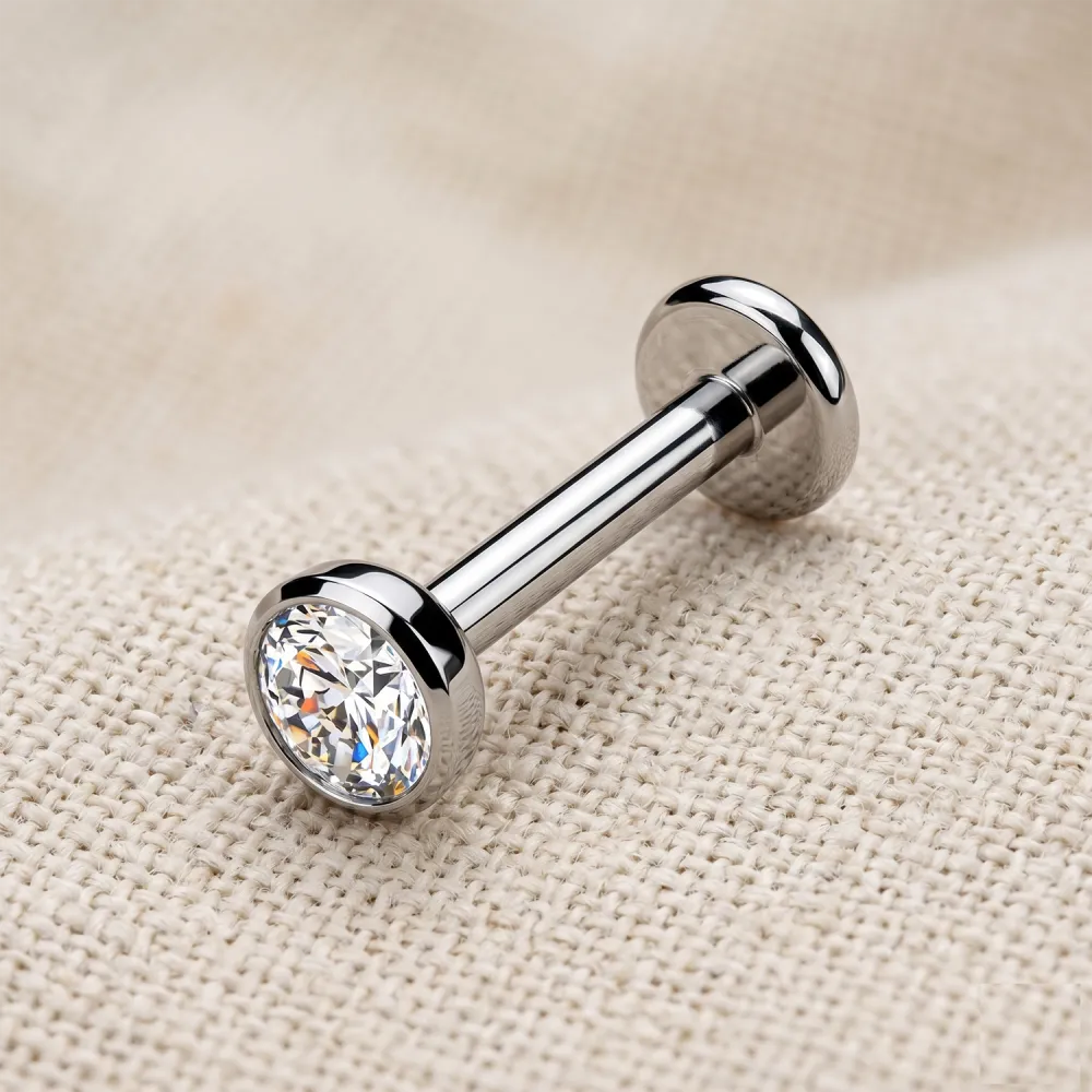 Titanium Crystal Jewelry Stud