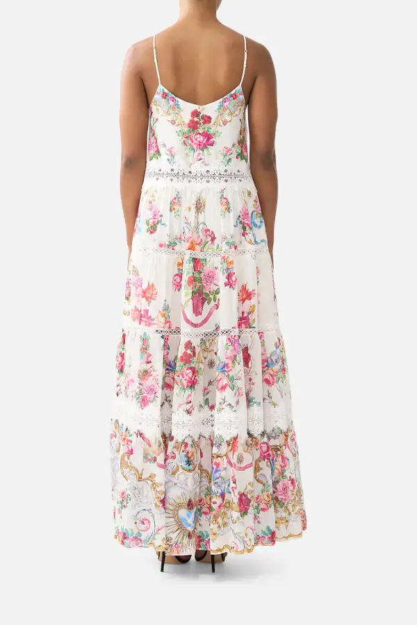 Printed Trapeze Tiered Dress