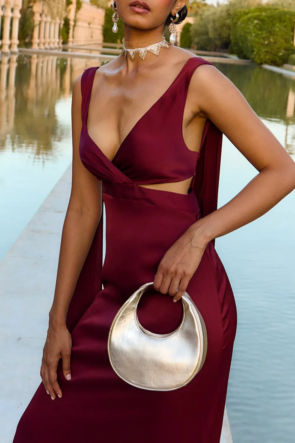 Solid Backless Dress