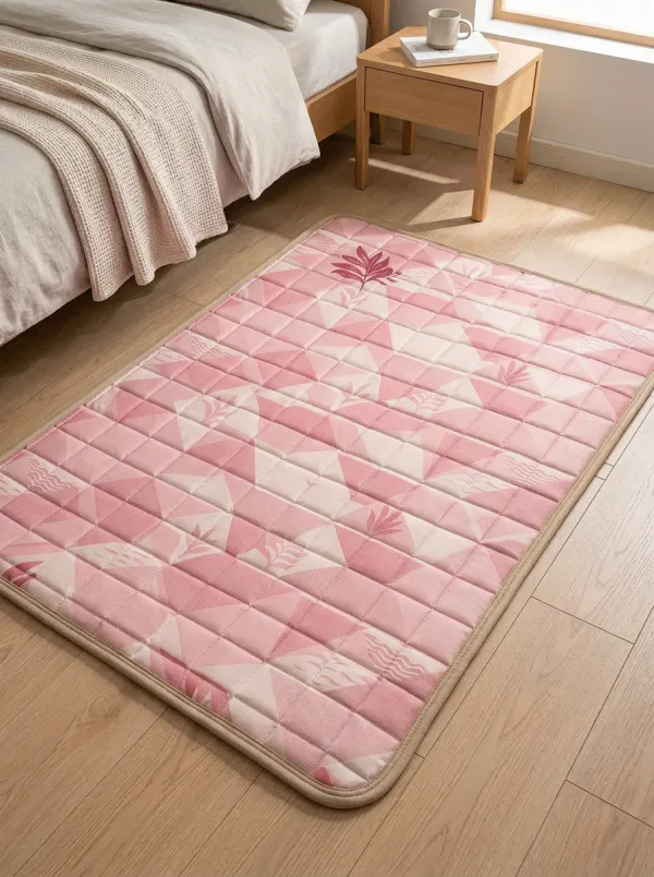 Cooling Summer Geometric Leaf Pattern Cooling Mat