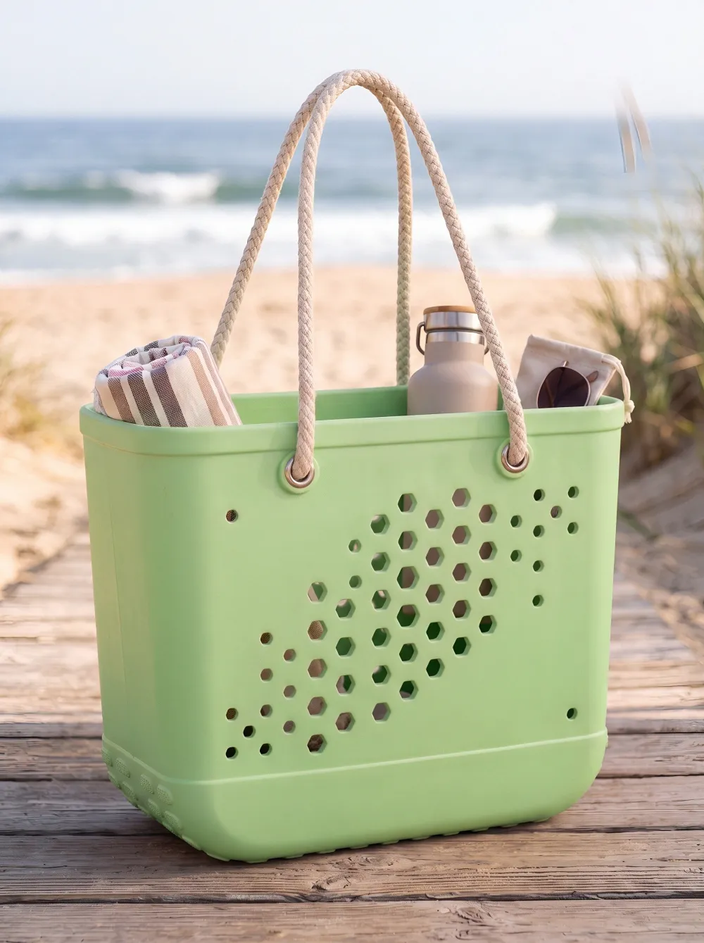 Surfside Retreat Perforated Beach Tote