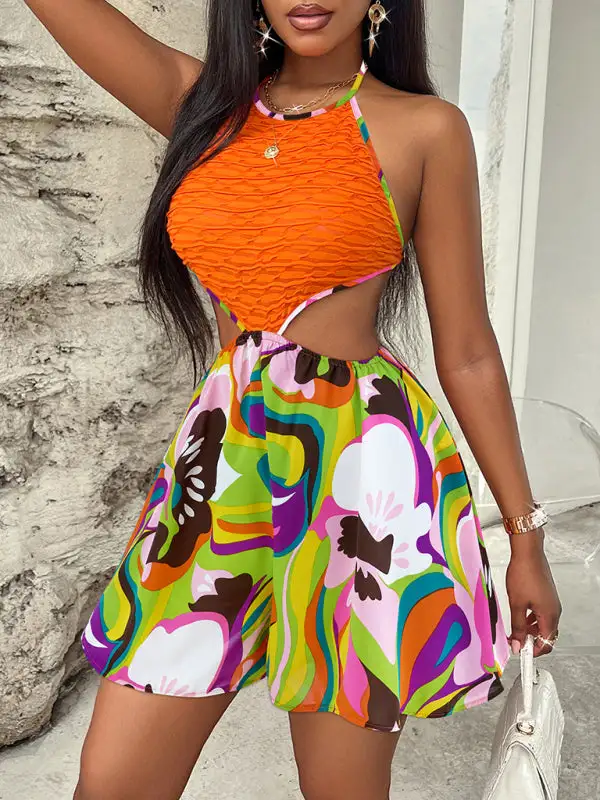 Hollow Bright Halter Jumpsuit
