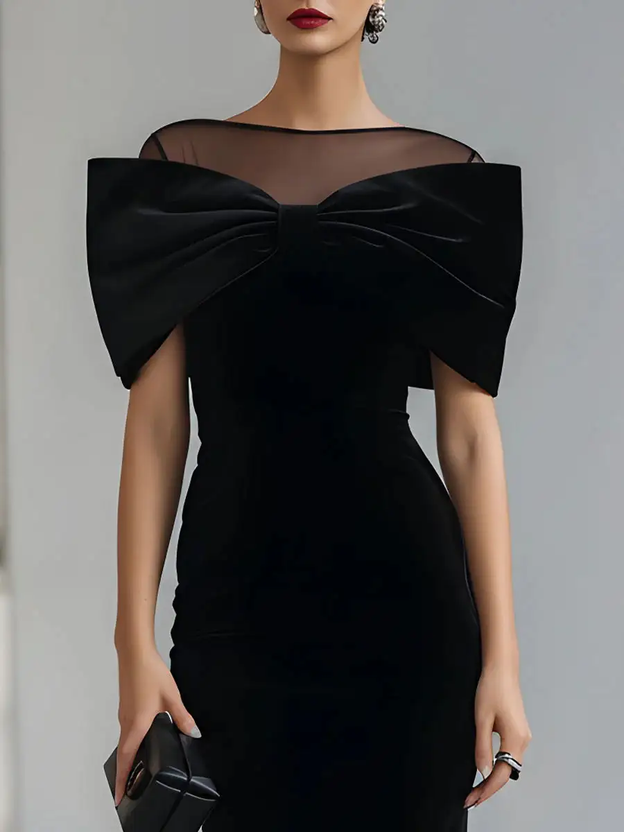 Refined Women's Velvet Midi Dress
