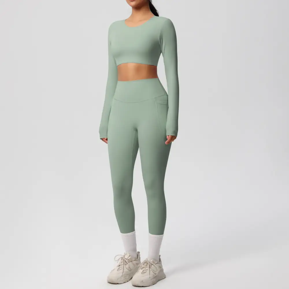Brushed High-Waist Two-Piece Activewear Active Set