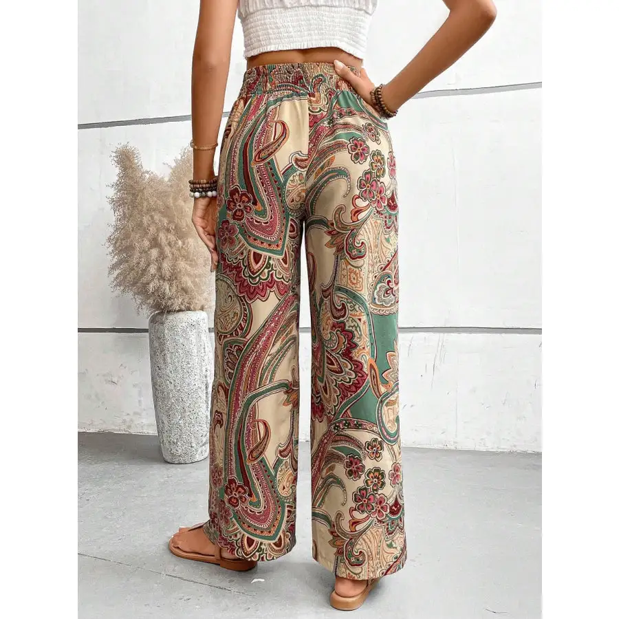 Soft Printed Wide Leg Pants
