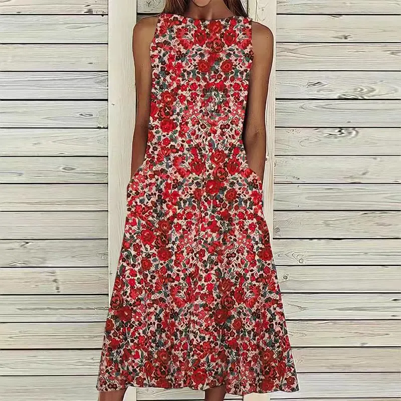 New Summer Midi Floral Print Dress