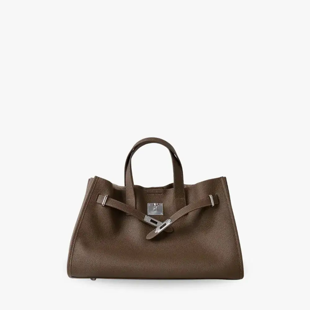 Open Top Soft Grain Shoulder Bag