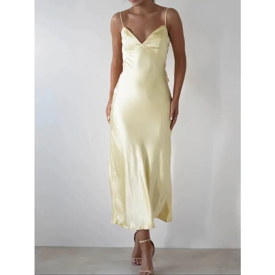 Satin Backless Cami Dress