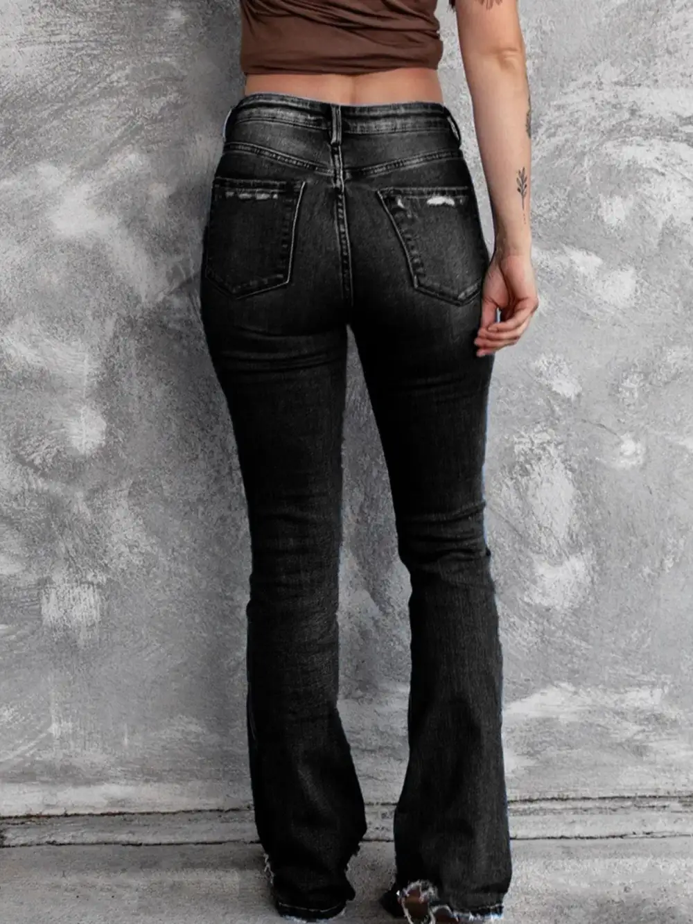 Everyday Distressed Flared Denim Jeans