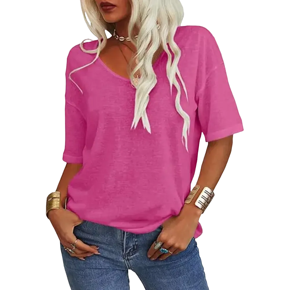 Women's Soft V-Neck Short-Sleeve T-Shirt-🔥8-Pack- Only $24