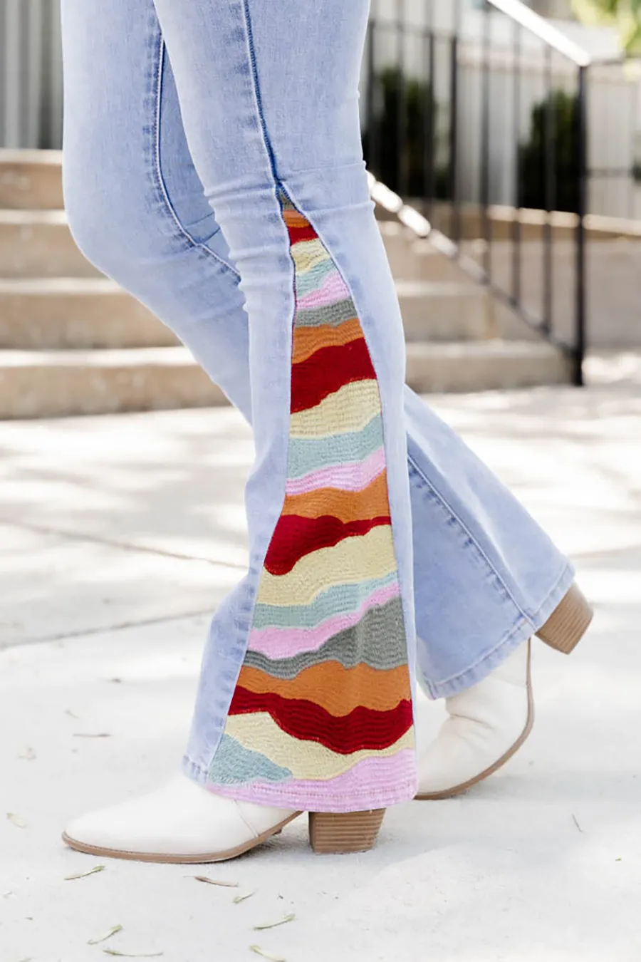 Versatile Embroidered Flare Jeans