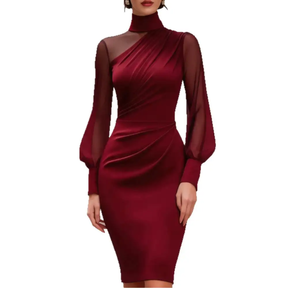 Turtleneck Slim Casual Dress