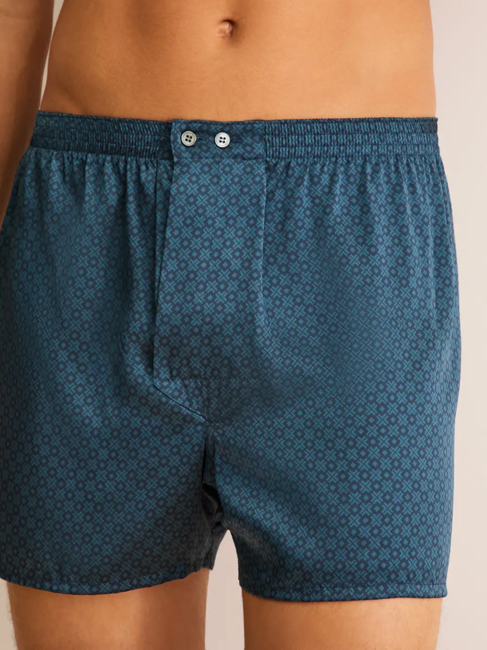 Classic Fit Silk Geometric Boxers