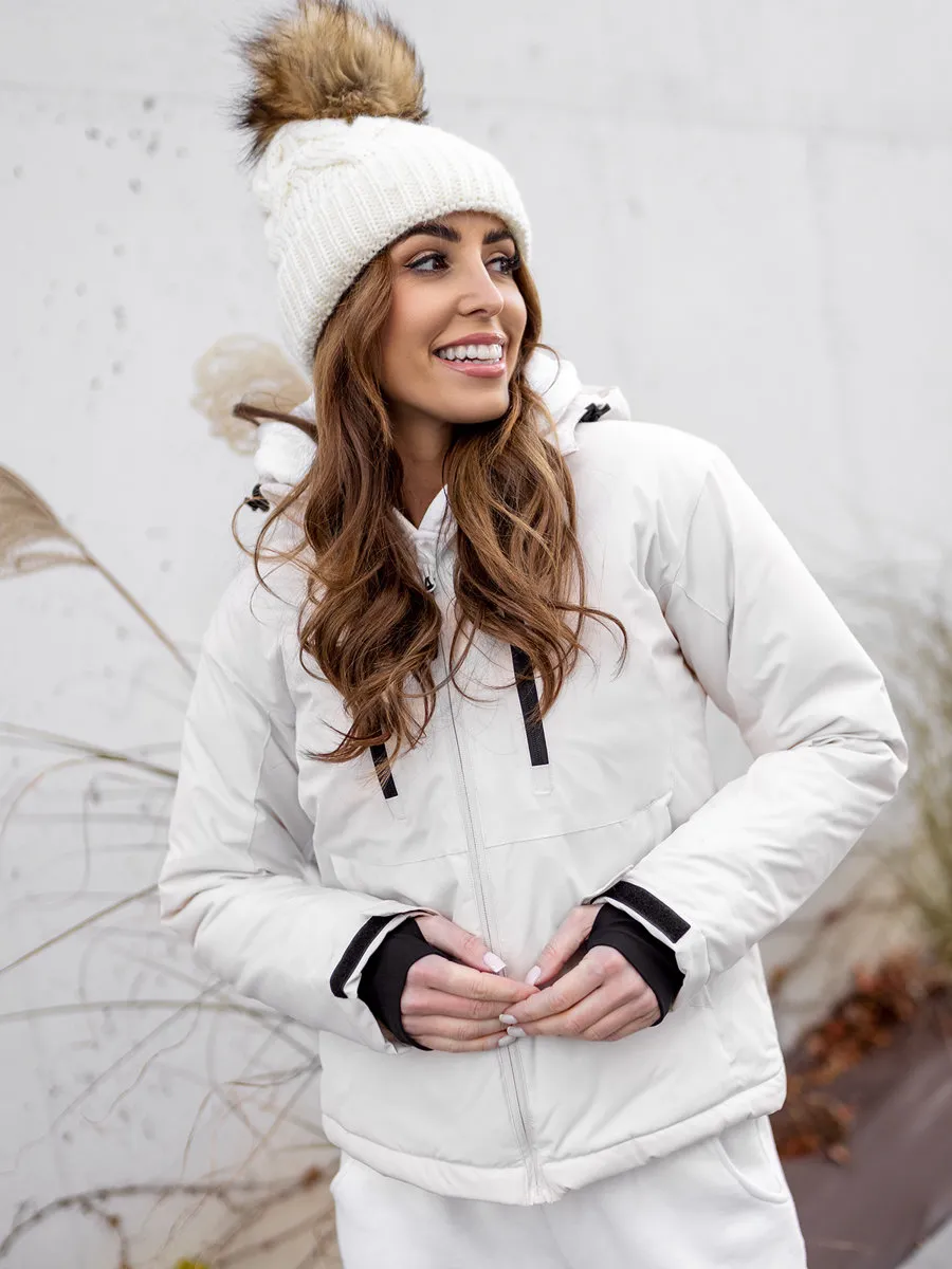 White women's winter ski jacket