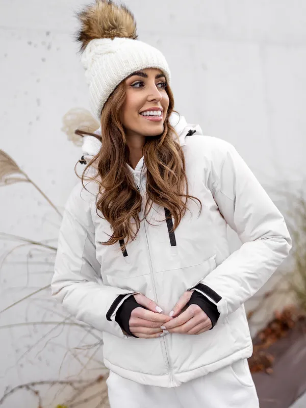 White women's winter ski jacket