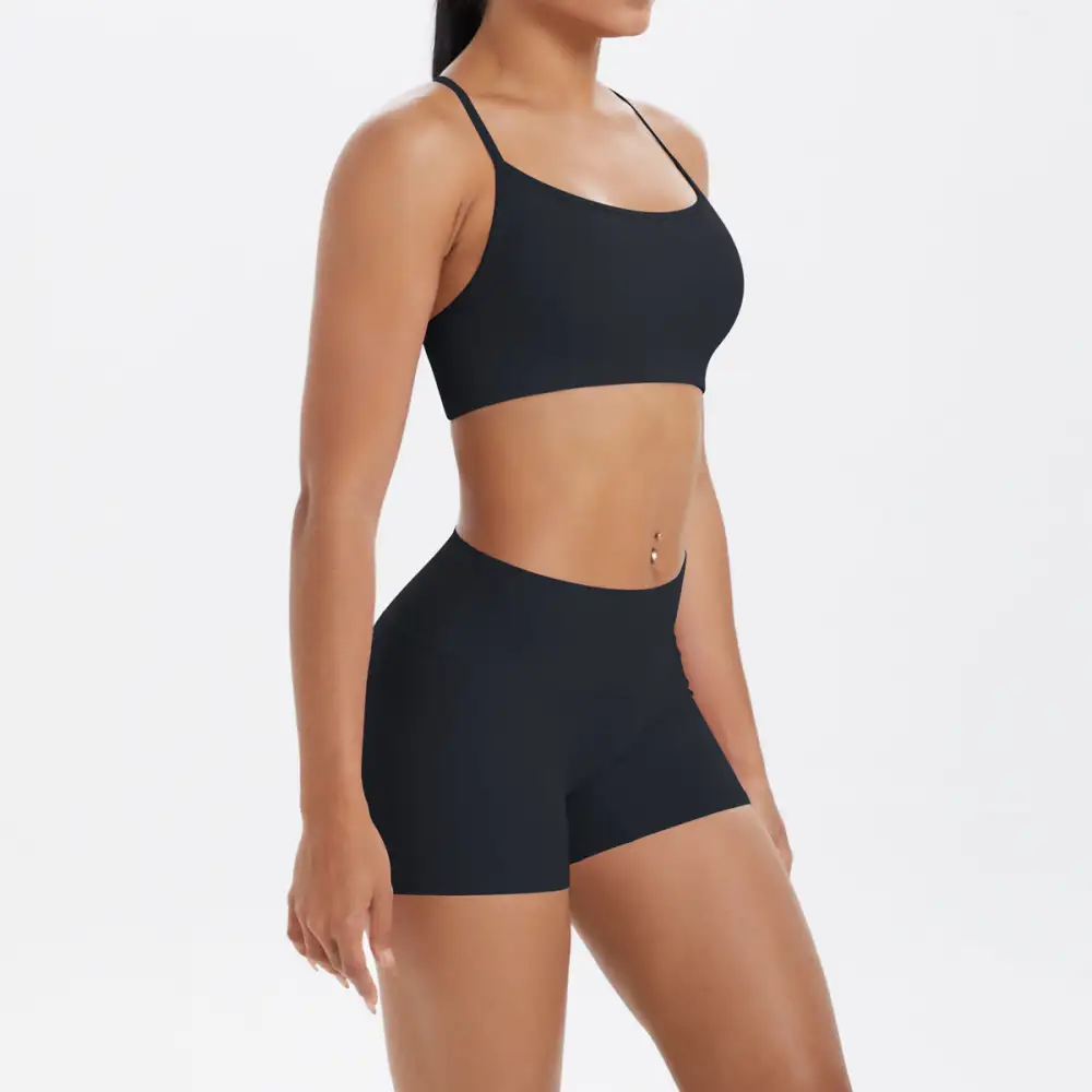 Backless Sleeveless Two-Piece Top and Shorts Active Set