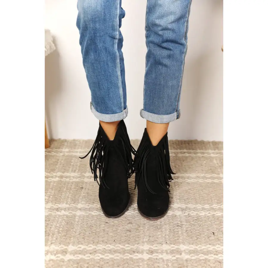 Women S Fringe Cowboy Western Ankle Boots