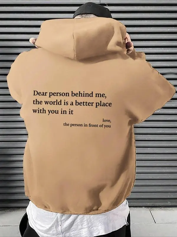 🧥 Men’s Letter Print Pocket Drawstring Graphic Hoodie – Effortlessly Cool. Comfortably You.  🔥 Limited-Time Offer — 45% OFF