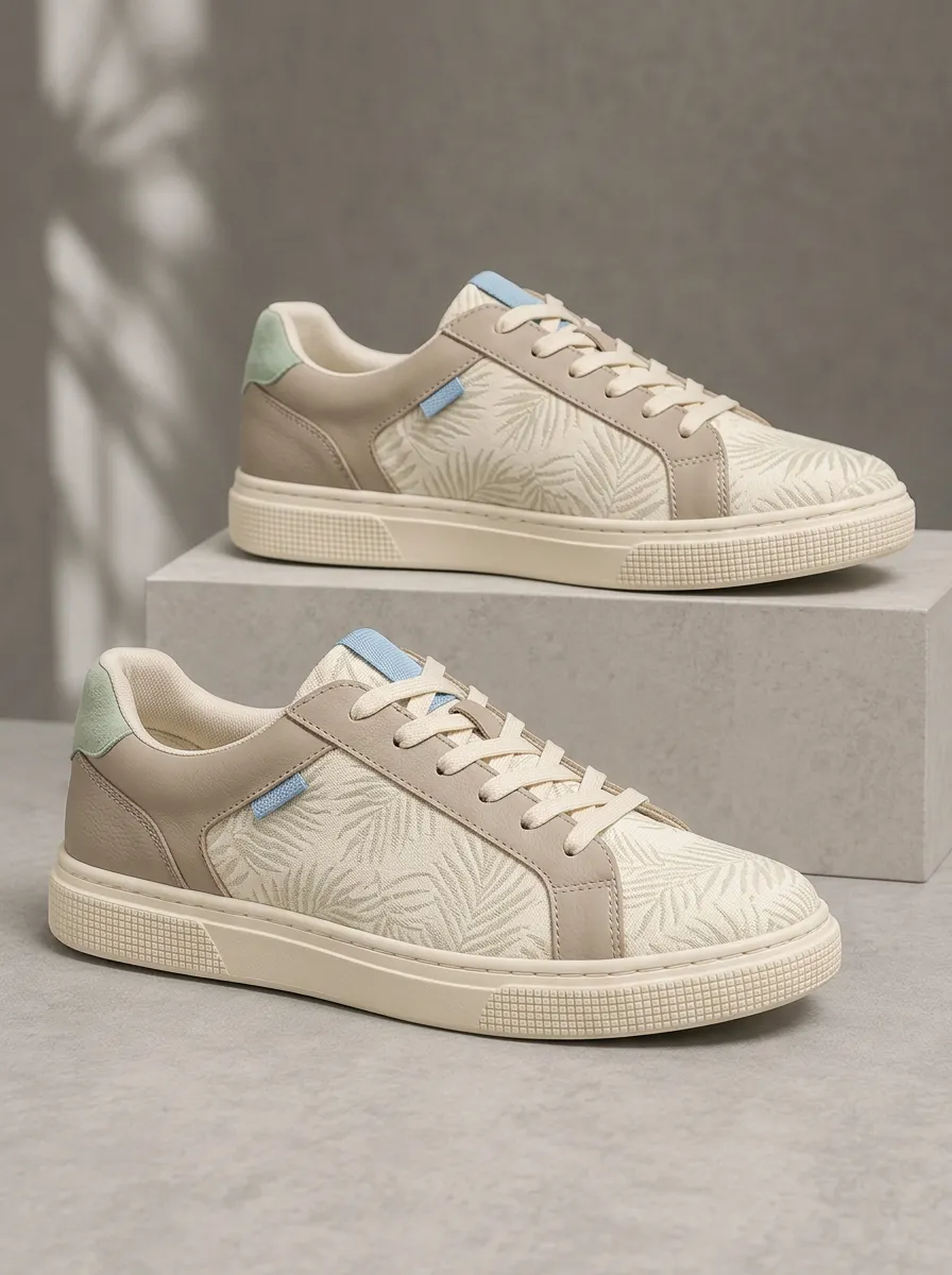 Men's Tropical Palm Leaf Pattern Patterned Skate Shoes