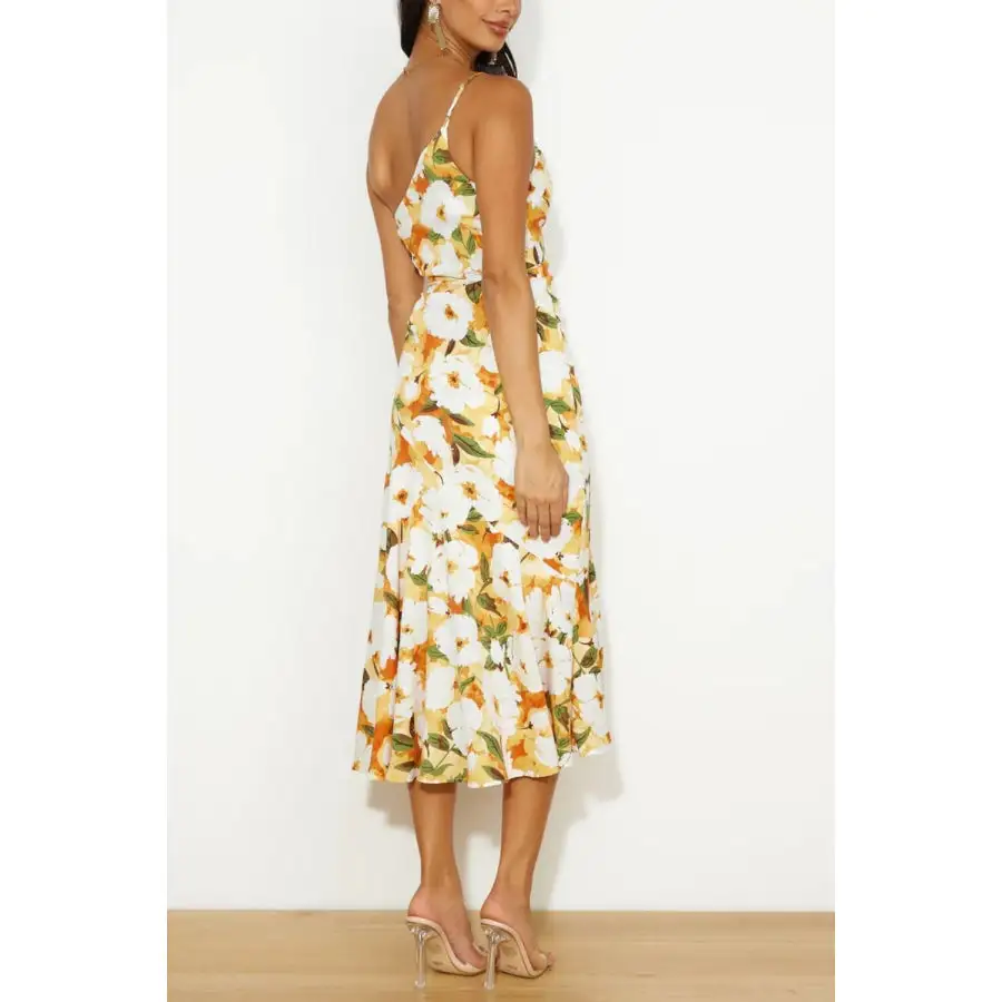 Dress Ruched Single Shoulder Midi Dress