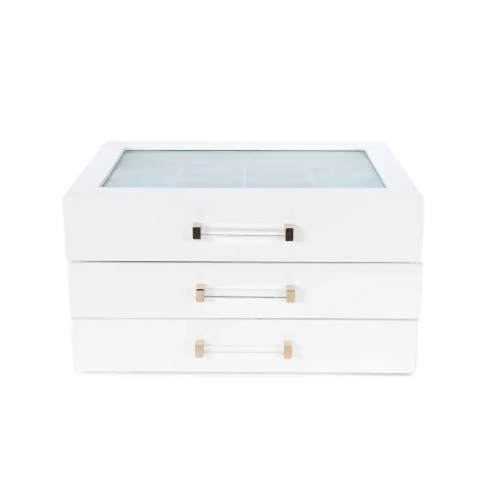 Three Clear Lid Jewelry Box