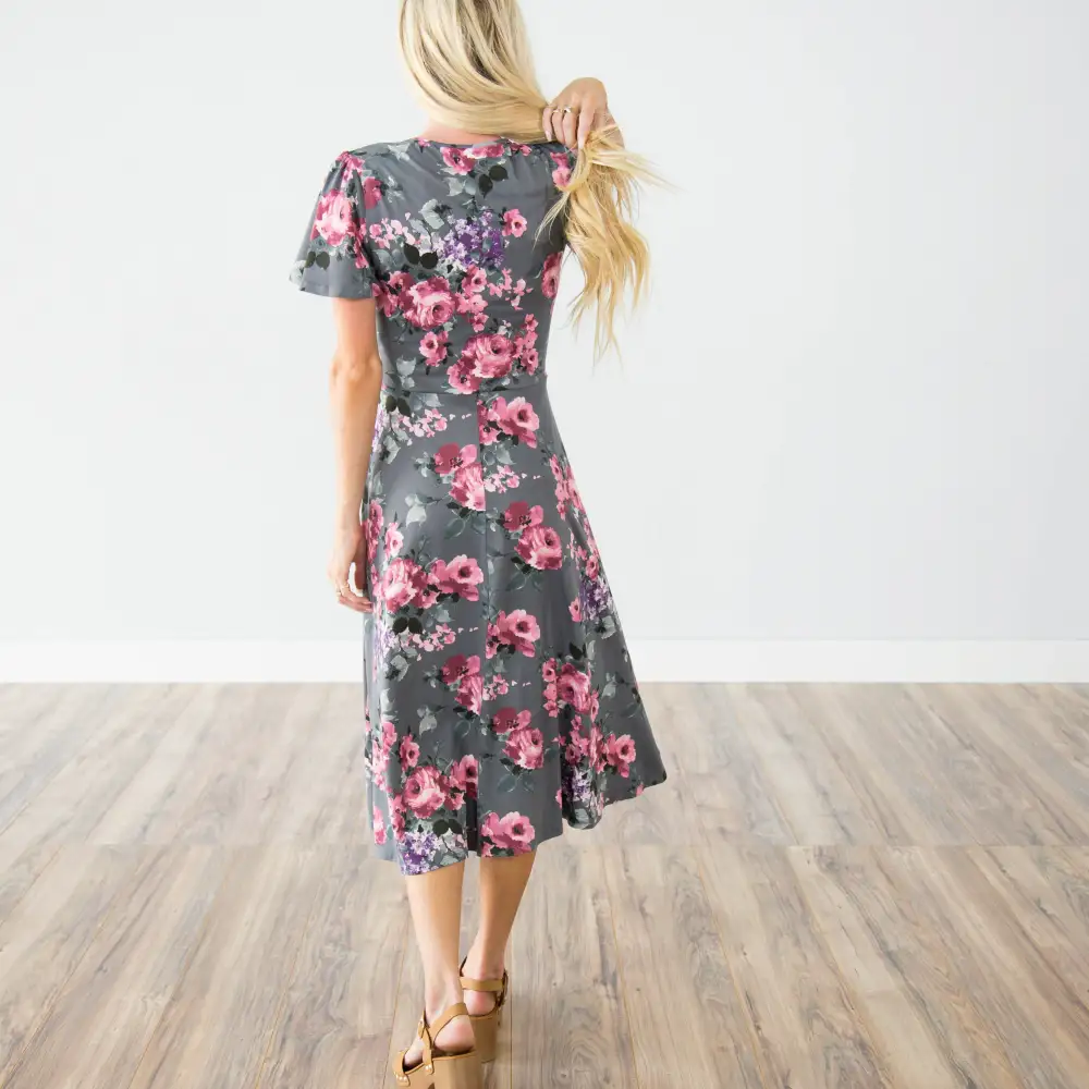 Plus Size V Neck Print Dress