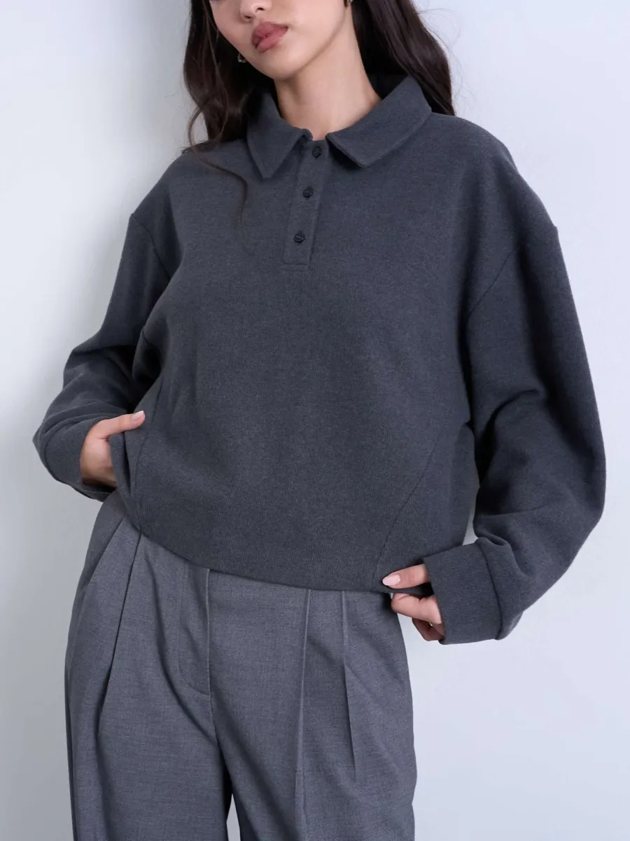 Polo Oversized Cropped Sweatshirt