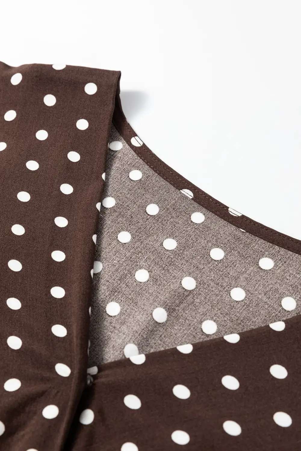 Polka Dot V Neck Ruffle Mini Dress