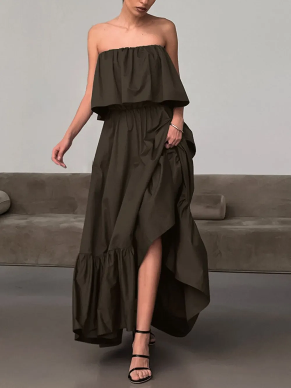 Comfort Fit Ruffle Maxi Dress