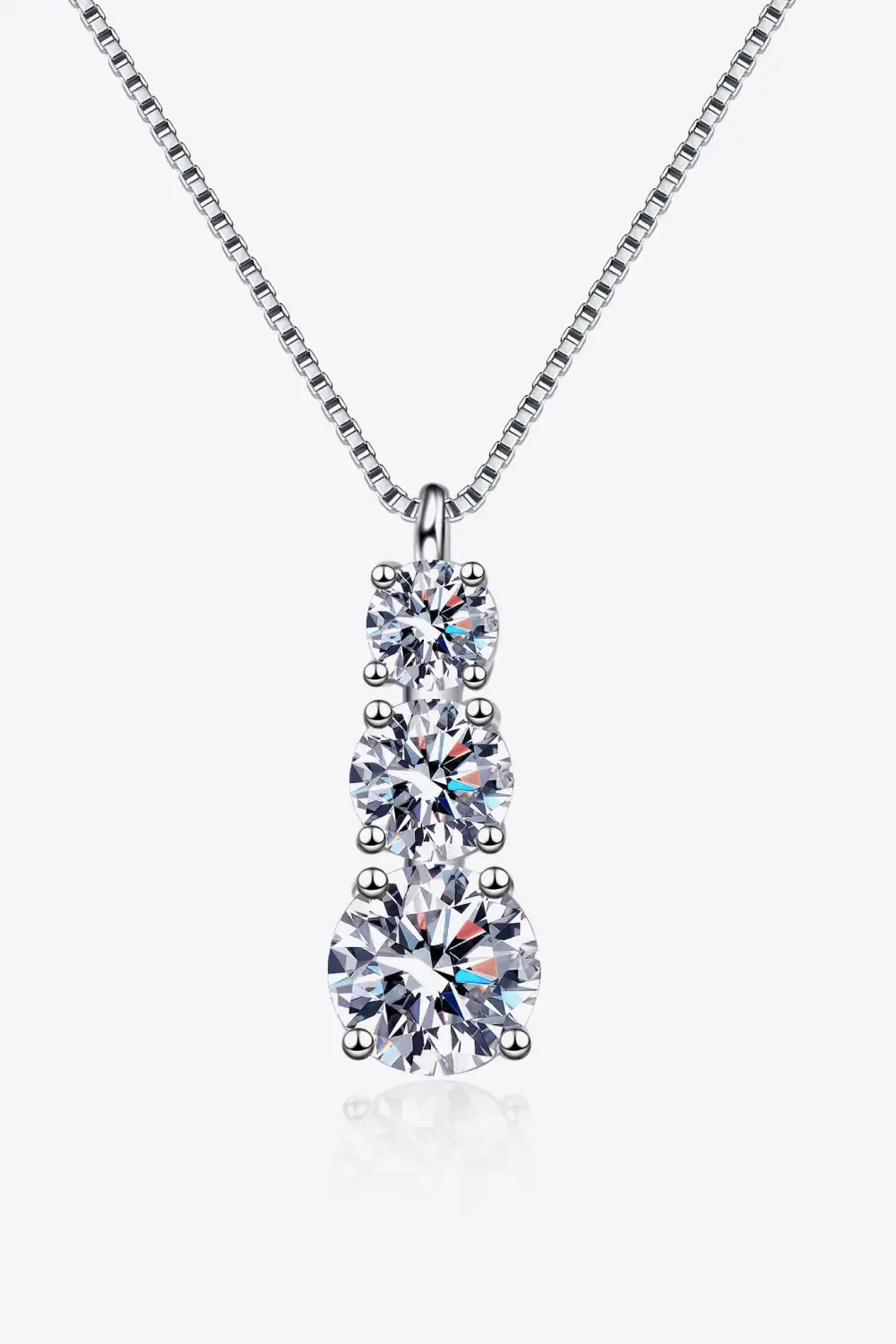 Moissanite Triple Pendant Necklace