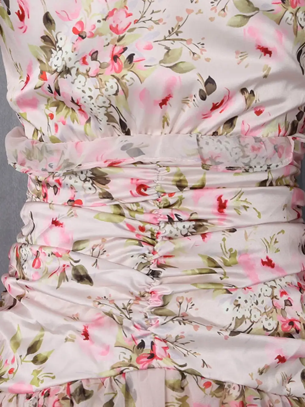 Structured Shape Floral Printed Ruffle Mini Dress