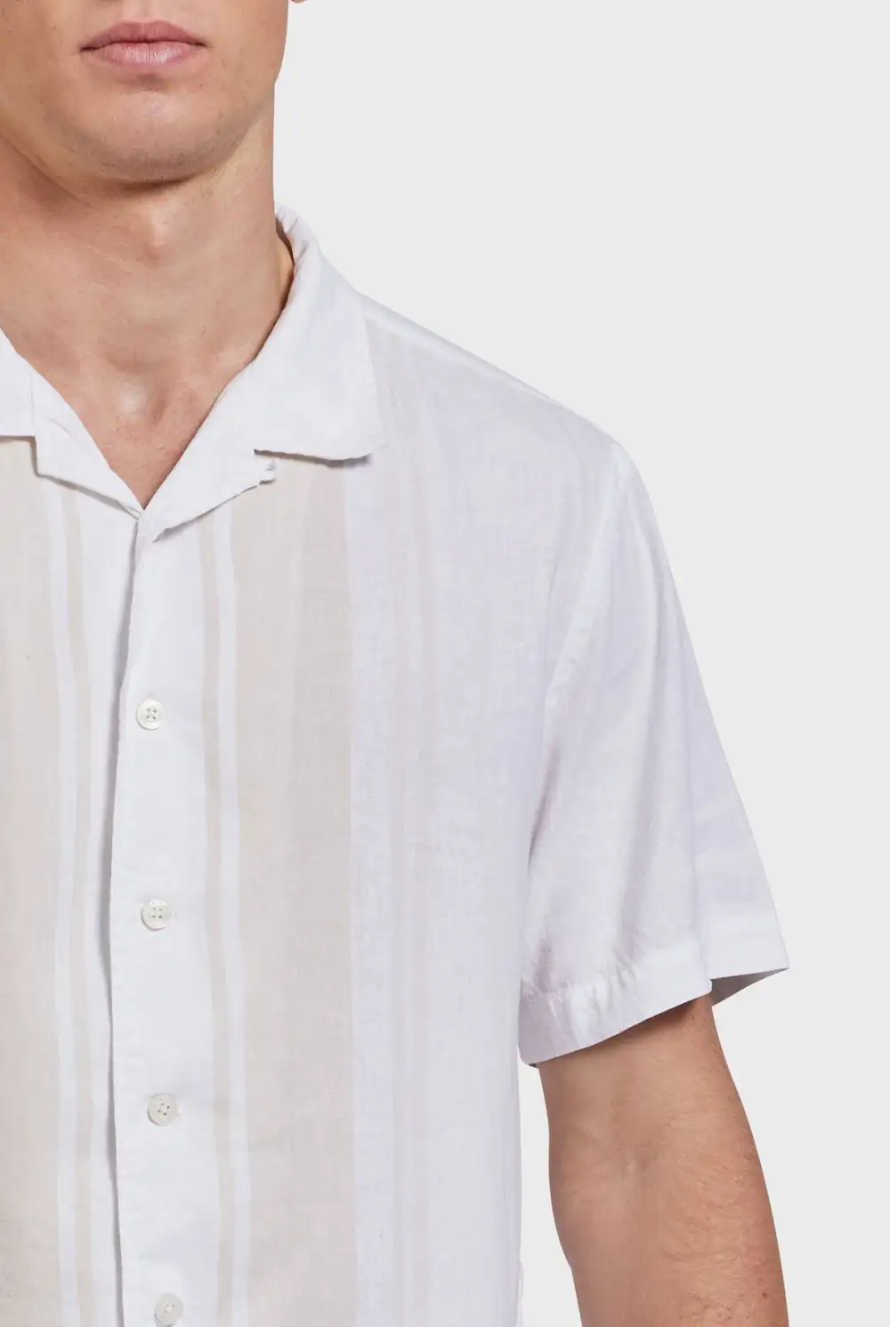 Charlie Short Sleeve Shirt-White/peach