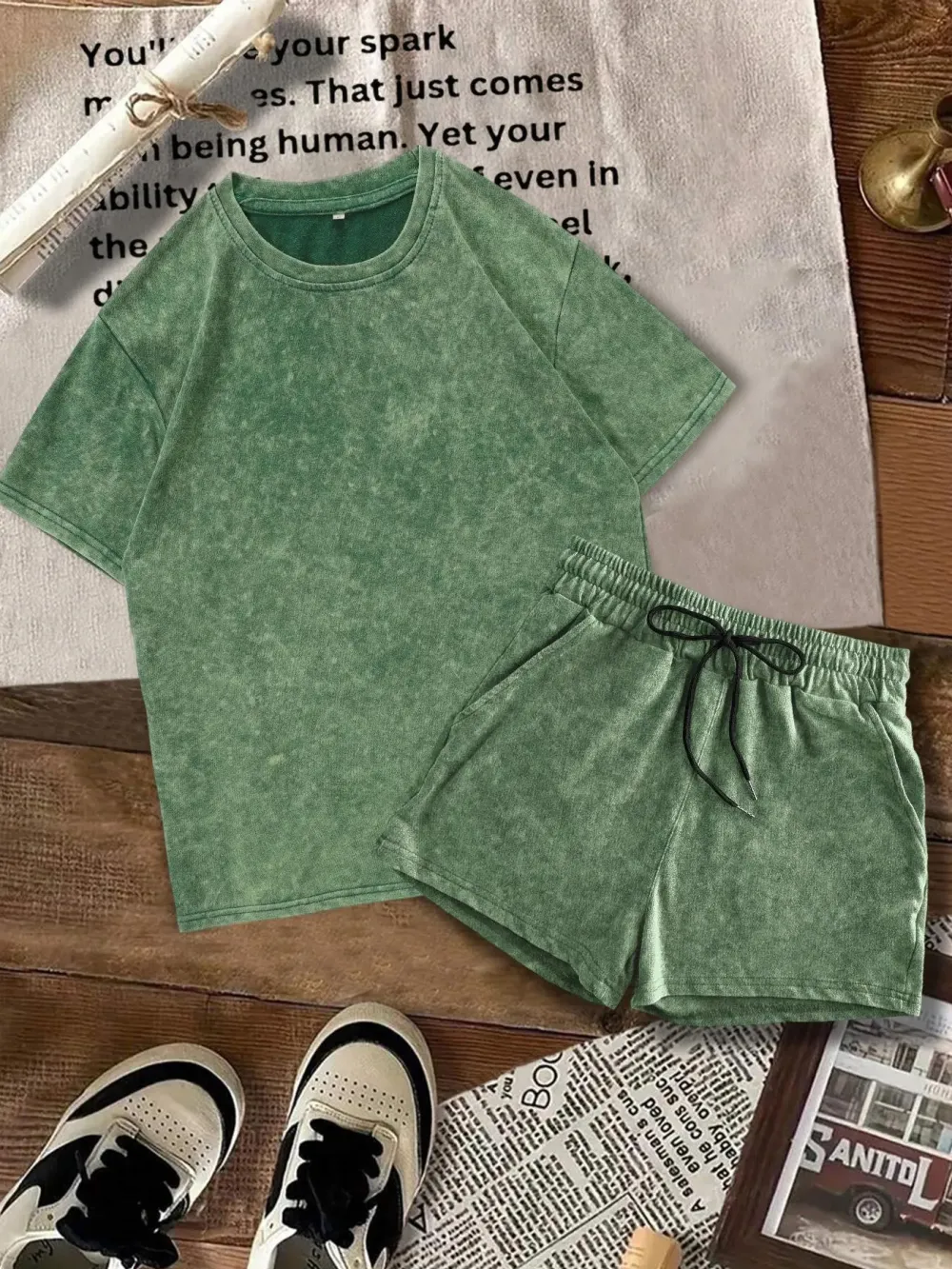 Two-piece Set Women's Solid Color Denim