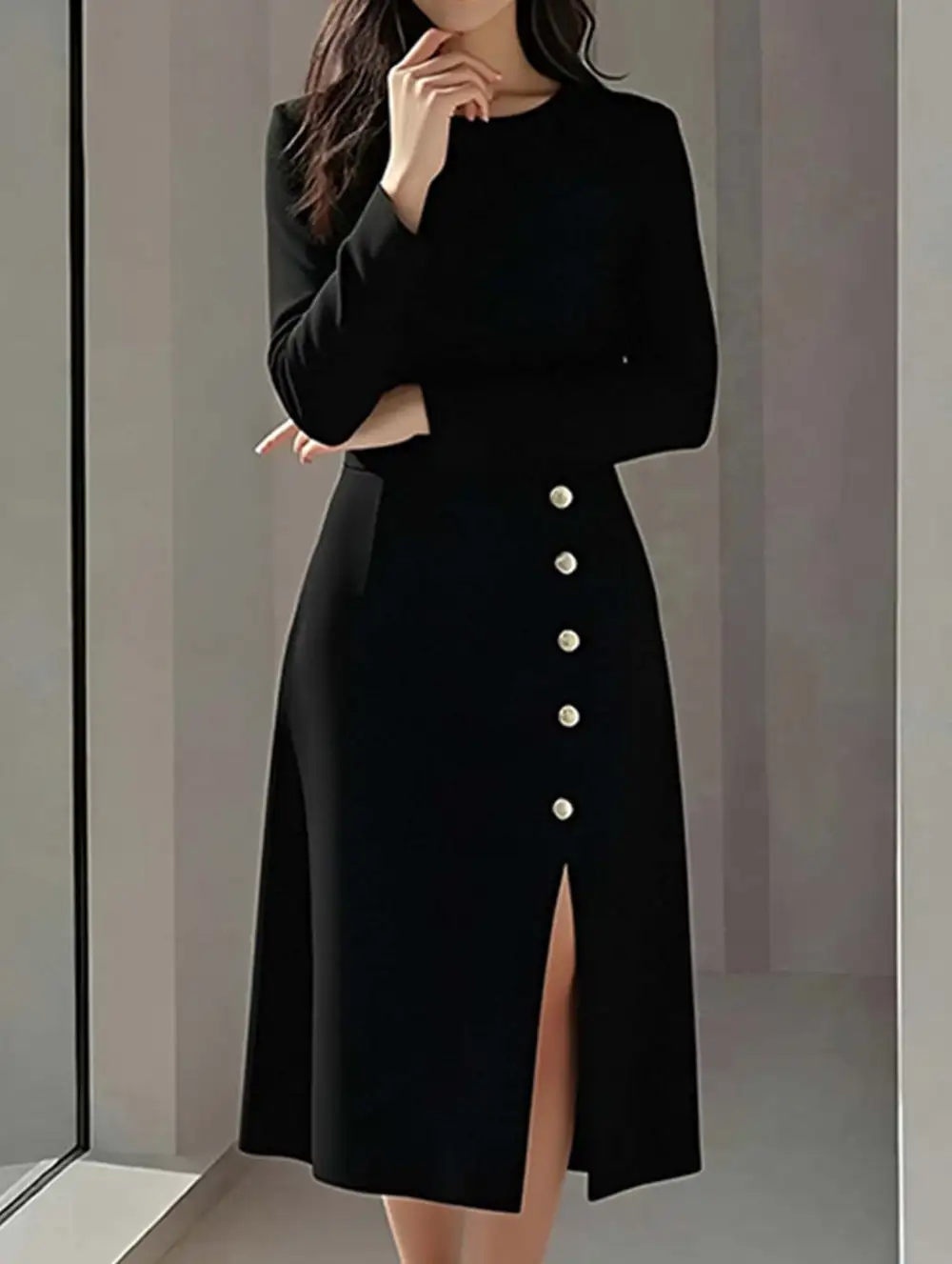 Slim-Fit Split Hem Dress