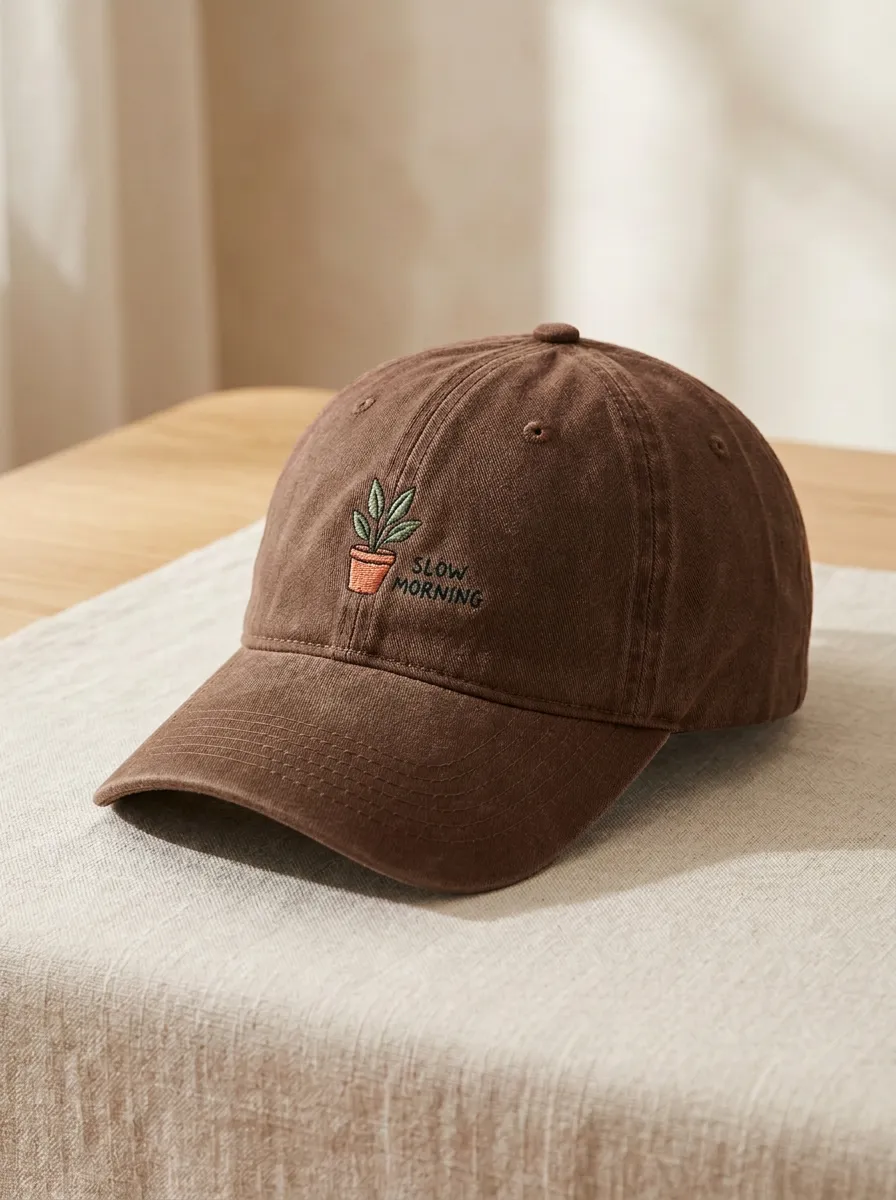 Everyday Plant-Lover Slow-Morning Embroidered Unisex Baseball Cap