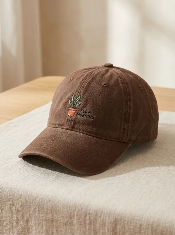 Everyday Plant-Lover Slow-Morning Embroidered Unisex Baseball Cap