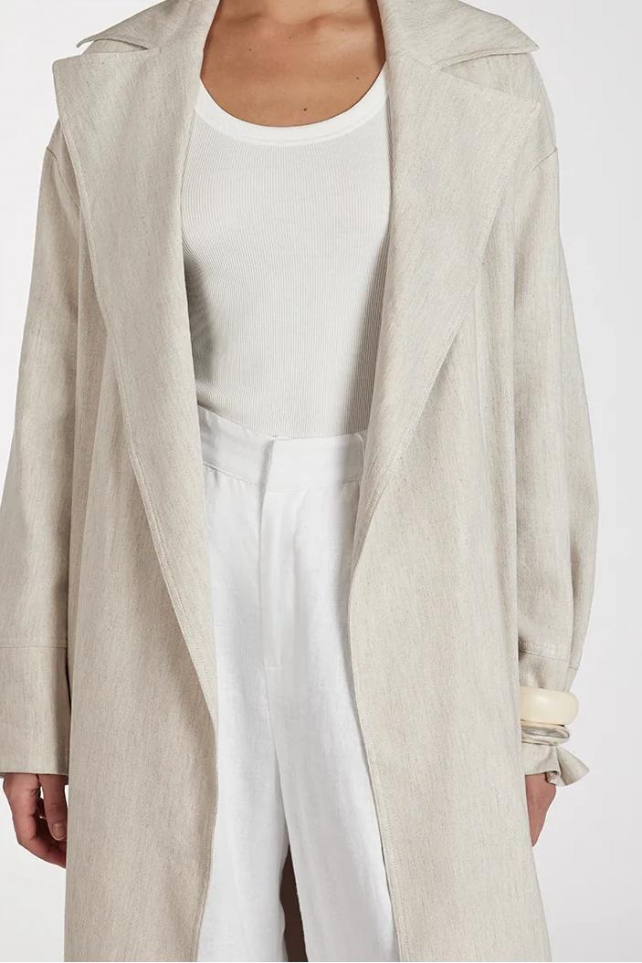 NATURAL LINEN BLEND COAT