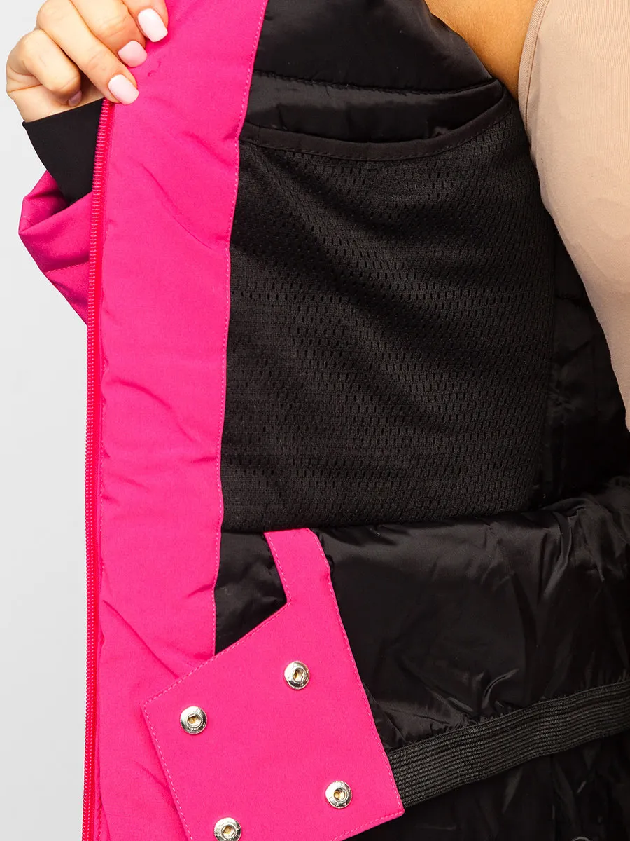 Pink women's winter ski jacket