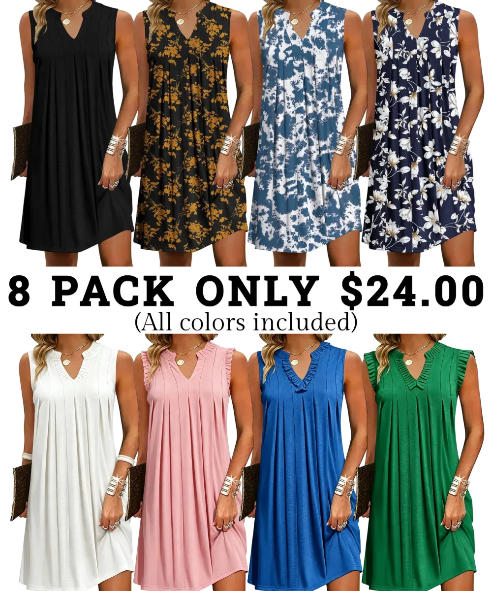 Women's Casual A-Line Dress with Pockets